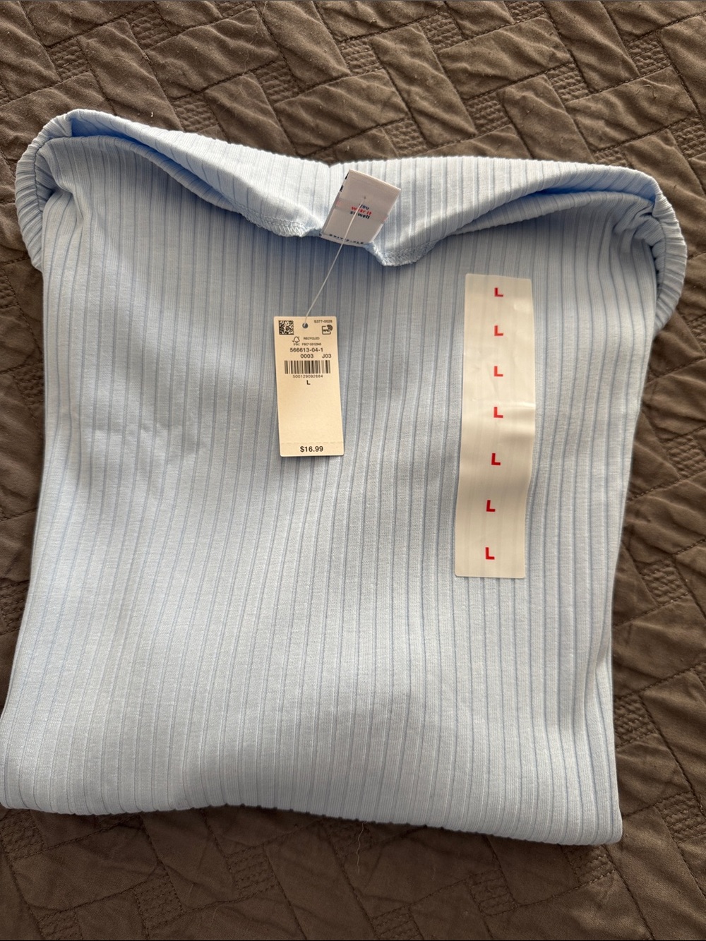 Old Navy Light Blue Ribbed Turtleneck Top